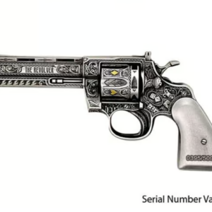 2023 Chad 2 oz Silver Revolver Gun Shaped Antiqued High Relief Coin .999 Fine (w/Box)